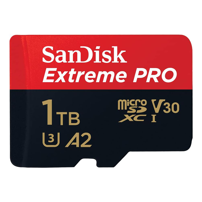 SanDisk 1TB Extreme Pro microSD UHS I Card for 4K Video on Smartphones, Action Cams & Drones 200MB/s Read, 140MB/s Write, SDSQXCD 1T00 GN6MA, Red/Black